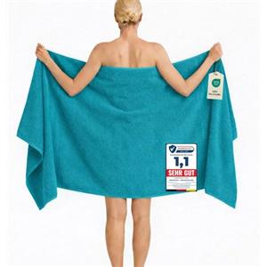 Komfortec Telo da Bagno XXL 100x200 cm, Spugna 100% Cotone, Turchese | Morbido, Assorbente e ad Asciugatura Rapida; Telo Doccia, Telo Mare, per Sauna, Spa e Lettino Massaggio