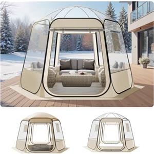 VEVOR Tenda a Cupola Pop-Up, 305 x 275 x 220 cm, Impermeabile e Resistente ai Raggi UV, Tenda da Campeggio Trasparente, con Finestre, Vista Panoramica a 540°, per 4-8 Persone, Patio, Cortile