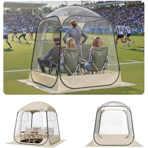 VEVOR Tenda Sportiva Pop-Up, a Bolle Trasparente da 160 x 160 cm per 2 a 4 Persone, Capsula Impermeabile per Esterni con Tappetino e Copertura Superiore, Tenda a Cupola Igloo da Giardino