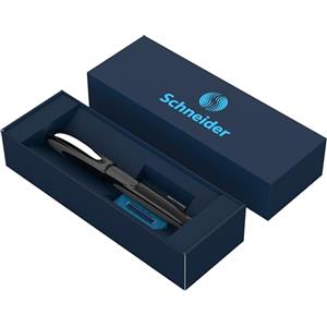 Schneider Ray - Penna roller in confezione regalo, con cartucce di inchiostro standard, adatto per destrorsi e mancini, colore: onice