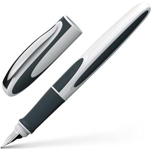Schneider 168403, penna stilografica Ray, pennino e impugnatura per mancini Per destrordi Füllhalter M bianco/grigio