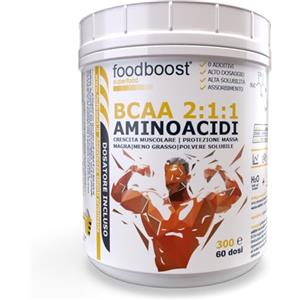 foodboost BCAA 2:1:1 in Polvere 300 g Leucina Isoleucina Valina | Polvere pura, Senza additivi né aromi, Con dosatore, Senza glutine e lattosio, Made in Italy