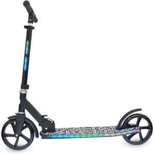 Zinc Brillz - Monopattino con ruote grandi, con luci a pedana, attacco manubrio, 20 funzioni di illuminazione, guida fluida, pieghevole, altezza regolabile, parafanghi anteriori e posteriori, 8+,