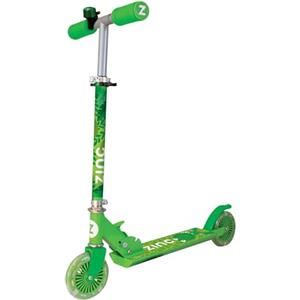 Zinc Two Wheeled Kids Scooter for Ages 3+ - Folding 2-Wheel Kick Scooter with Light Up Wheels, Lightweight, Height Adjustable, Anti-Slip Footplate, Rear Footbrake