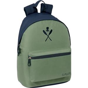 safta EL PULPO VERDE - Zaino giovanile per portatile 14,1", ideale per giovani di diverse età, comodo e versatile, qualità e resistenza, 31 x 16 x 41 cm