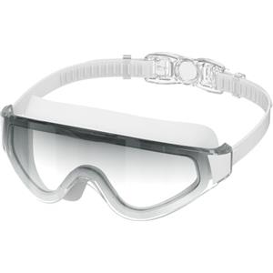 Ambienden Occhialini Nuoto Adulti Grande Montatura Anti-Appannamento | Lenti chiare HD, Vista 180°, Guarnizione silicone 3D, Protezione UV, Cinturino regolabile