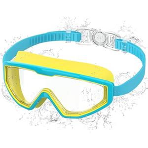 Ambienden Occhialini Nuoto Bambini Anti-Appannamento Impermeabili UV 180° | Visione Panoramica 180°, Regolazione Un Clic, Lenti Anti-Condensa, Protezione UV, Sigillo Silicone