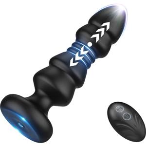 NiKi Plug anali con vibratori a spinta - Giocattoli anali con telecomando, vibratore per punto G,palline anali con 5 massaggiatori prostatici vibranti e a spinta,giocattoli anali per uomo e donna