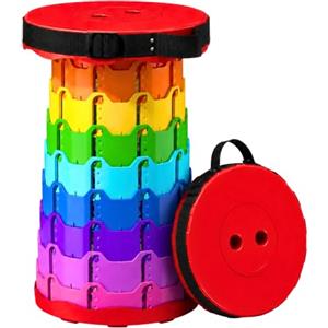 MAGIC SELECT Sgabello Pieghevole Portatile con Maniglia per il Trasporto | Mini Sgabello Telescopico con Altezza Regolabile. Sedia Portatile per Campeggio, Spiaggia, Pesca