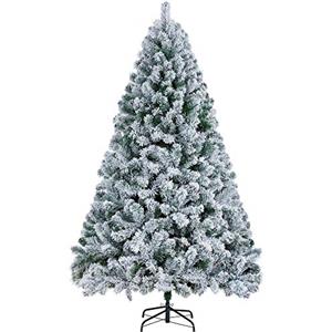 Yaheetech Albero di Natale Innevato Artificiale Folto 183cm 820 Rami Bianco | Effetto Neve Realistico, Rami PVC Ignifughi, Base Stabile Pieghevole, Ideale per Allestimenti Natalizi Indoor e Commerciali