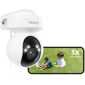 Reolink 4K PTZ Telecamera Wi-Fi Esterno con 3X Zoom Ottico, E1 Outdoor Pro | Auto-Tracking, Rilevamento Persone/Veicoli/Animali, Videocamera Sorveglianza Esterno Supporta Wi-Fi 6, Audio a 2 Vie