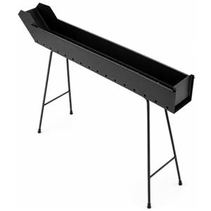 Paluplus Barbecue per Arrosticini in acciaio verniciato Nero, Misura 100x14x75 cm, Canaletta a 4 Gambe Pieghevoli, Fori di Ventilazione, Grill a carbone per Spiedini, Made in Italy -029 - F