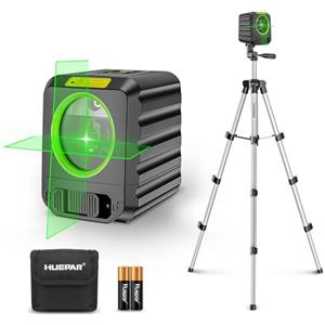 Huepar [nuovo aggiornamento]Laser a linea trasversale fai-da-te con 100cm treppiede,strumento di livello laser autolivellante Huepar 30M,laser a linea trasversale verde per appendere quadri, piastrelle-B011