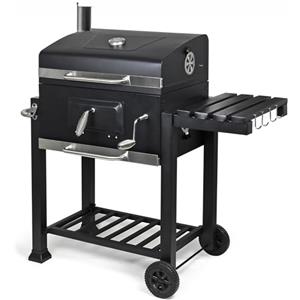 Meridiana Barbecue a Carbonella XXL | Termometro, griglia per barbecue in Acciaio Inox, Cestello Regolabile, Ripiani Pieghevoli, Barbecue carbonella da Giardino