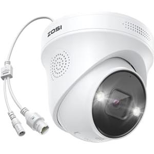 ZOSI 4K 8MP Telecamera di Sorveglianza Esterna PoE per NVR stessa marca | Rilevamento Persona/Veicolo/Pacchi e Animali, Allarme Sonoro e Luminoso, Audio Bidirezionale, Accesso da Remoto Via APP