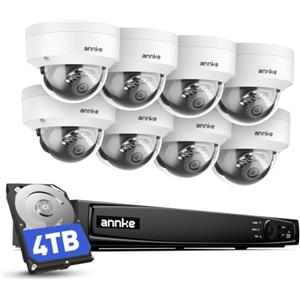 ANNKE Kit di sorveglianza cablata, 4K 16CH NVR 4TB HDD | 8 telecamere IP 8MP, IP67 impermeabile, IK10 anti-vandalo, registrazione 24/7, visione notturna fino a 30m