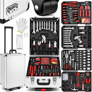 LIFERUN Cassetta Attrezzi Completa 799 Pezzi con Utensili, Valigetta Porta Attrezzi | Uso Domestico, Per Auto, Carrello Portautensili, Multilivello, Uso in Officina