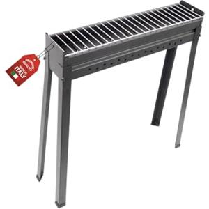 MOHOME Cuocispiedini Carbonella Carbone Barbecue Made in Italy Metallo Nero 80 x 15 x 70 cm Fornacella Arrosticini Spiedini Resistente Fori Areazione Calibrati Feste Sagre Pic Nic Campeggio