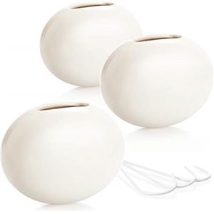 COM-FOUR® 3x Umidificatore d'aria in ceramica, evaporatore del radiatore | evaporatore del riscaldamento di forma ovale - bianco