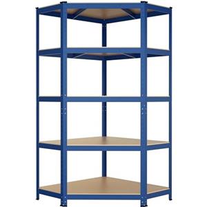 casa pura Scaffale angolare per carichi pesanti, 180 x 90 x 40 cm, portata 875 kg, 175 kg per livello, scaffale e banco da lavoro, scaffale per cantine, scaffale con 5 ripiani regolabili