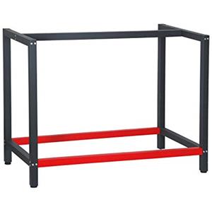 Wiltec Telaio per banco da lavoro in acciaio antracite-rosso, gambe per banco da lavoro, telaio per tavolo 100 x 57 x 81 cm