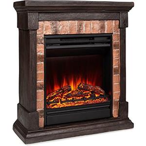 Klarstein Beerenberg - Caminetto Elettrico con Potenza di Riscaldamento di 1800 W, Camino Finto con Timer, Temperatura: da 10 a 30 °C, Effetto Fiamma LED, Telecomando Incluso