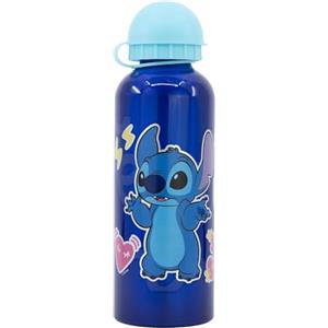 CARTOON Borraccia per bambini Stitch Disney bottiglia in alluminio 530 ml con beccuccio e coperchio