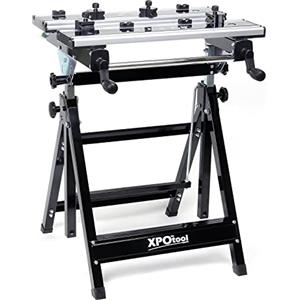 Wiltec Banco da lavoro portatile e pieghevole max 100 kg altezza e inclinazione regolabili 77-107cm