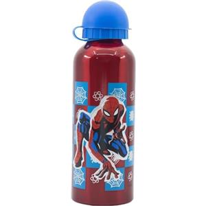 CARTOON Borraccia per bambini Spiderman Marvel bottiglia in alluminio 530 ml con beccuccio e coperchio