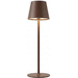 D-LIGHT PROFESSIONAL Lampada da Tavolo Senza Fili da Scrivania o Comodino Ricaricabile con Presa USB, Abat-Jour Dimmerabile con 3 Luci Led Diversa Intensità per Camera, Ufficio, Ristorante - Marrone
