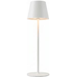 D-LIGHT PROFESSIONAL - Lampada da Tavolo Senza Fili da Scrivania o Comodino, Abat-Jour Dimmerabile e Ricaricabile con Presa USB a 3 Luci Led per Camera, Ufficio, Ristorante - Bianco