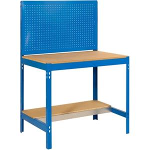 Simon Rack Banco da lavoro officina con pannello forato 910x610 mm - BT2 | Piano in legno 16 mm, Portata 400 kg, Vernice anticorrosione, Montaggio sistema a clic, Blu