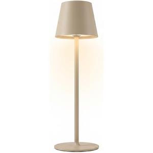 D-LIGHT PROFESSIONAL Lampada da Tavolo Senza Fili da Scrivania o Comodino Ricaricabile con Presa USB, Abat-Jour Dimmerabile con 3 Luci Led Diversa Intensità per Camera, Ufficio, Ristorante - Beige