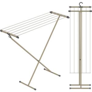 Rörets Stendibiancheria Compact Pearl Beige - Modello Salvaspazio Allungabile in Acciaio Inossidabile con Gancio Integrato e 5,5 m di Filo - 90 x 32 x 83 cm