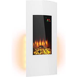 Klarstein Camino Elettrico, Caminetto Elettrico 2000 W, Camino Finto a Riscaldamento a Basso Consumo, Fuoco Finto LED, Spazio per Legna, Termocamino con Telecomando, Termostato e Timer