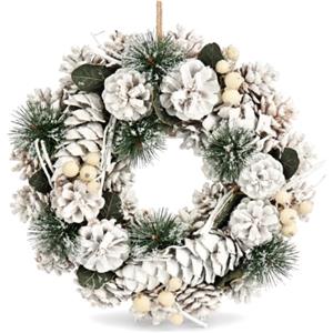 COM-FOUR® Ghirlanda da porta per Natale, ghirlanda dell'avvento bianca | ghirlanda decorativa natalizia