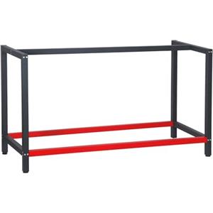 Wiltec Telaio per banco da lavoro in acciaio antracite-rosso, gambe per banco da lavoro, telaio per tavolo 150 x 57 x 81 cm