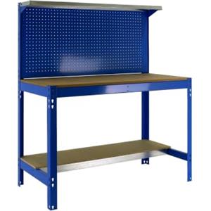 Simon Rack Banco da lavoro officina con pannello forato 910x610 mm - BT3 | Piano in legno 16 mm, Portata 400 kg, Vernice anticorrosione, Montaggio sistema a clic, Blu