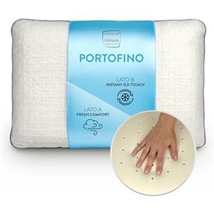 OnNuvo Cuscino Memory Foam 60x40 cm, Alta Densità 55 kg/m3, Altezza 14 cm, Rivestimento Sfoderabile e Lavabile, Termoregolabile, Super Fresco, Cuscini Letto, Cuscino Alto, Modello PORTOFINO