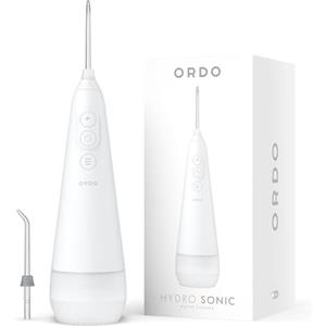 ORDO Hydro Sonic Idropulsore, senza fili, 3 livelli di pressione, Bianco | Idropulsore da viaggio, caricatore USB, portatile, raccomandato dai professionisti dentali