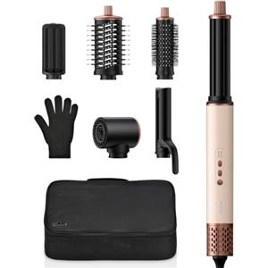 OHFAMO Air Styler 6 in 1, Styler per Capelli ad Alta Velocità da 1400W con Spazzola ad Aria Calda, Spazzola Asciugacapelli, Arricciacapelli e Spazzola Lisciante per Asciugare, Arricciare e Volumizzare