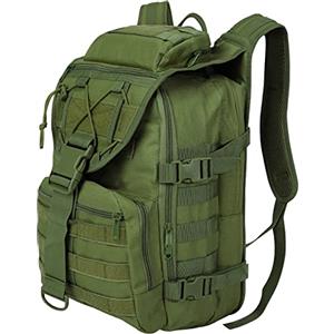 SHANNA Zaino Tattico Militare 35L, Impermeabile Zaini da Hiking, Zaino Assault 3 Giorni da Combattimento Molle per Escursionismo All'aperto Viaggio Campeggio Caccia alla Pesca Trekking, Verde