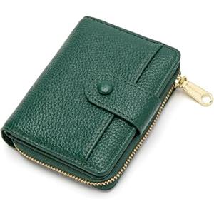 CHAOFANXI - Portafogli piccoli da donna, porta carte da signora, portafoglio in pelle a doppio scomparto, portafoglio con blocco RFID per donne con scomparto portamonete con cerniera e scomparti