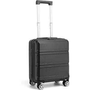 KONO Valigia Trolley Bagaglio a Mano easyJet 45x36x20 (16", Nero) | Valigia easyJet da 28 L in ABS+PC con 4 ruote doppie girevoli e lucchetto a combinazione, ideale per viaggi brevi.