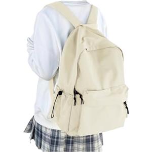 HYC00 Zaino Scuola Superiore Ragazza,Zaino da Scuola Media Ragazzo Zaino Università Leggero Resistente all'acqua College Casual Daypacks, Zaino PC 14 Pollici Zaini Scuola Cartella Adolescente,Beige