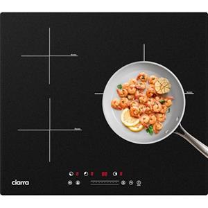 Ciarra Piano Cottura Induzione 3 Fuochi 60cm incasso 6600W | Funzione Boost, Limitatore Potenza, Funzione Pausa, Timer, Blocco Bambini