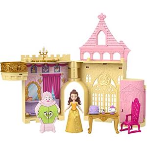 Mattel Disney Princess Set Componibili Il Castello di Belle | Bambola Belle snodabile con gonna rimovibile, 4 personaggi amici e 4 accessori, ispirata al film Disney. JDP54