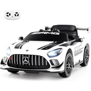 COSTWAY Macchina Elettrica per Bambini, Mercedes Auto Cavalcabile con Telecomando 3 Velocità Luci LED Musica e Connessione Senza Fili, Partenza Morbida, 4,5 Km/h, 3+ Anni (Bianco)