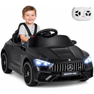 COSTWAY Benz 12V Macchina Elettrica per Bambini 3 Anni+, con Telecomand (Nero)