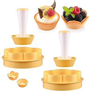 S SMAUTOP 2Pcs Stampo Crostata Pressa Pasta per Pasticceria Kit Pressa per Torta Creativo Set di Stampi Rotondi per Fiori in Plastica Stampi per DIY Crostate Plastica Coppapasta